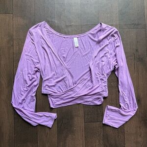 Offline by Aerie Women’s Large Purple Twisted Cropped Long Sleeve Top Athletic